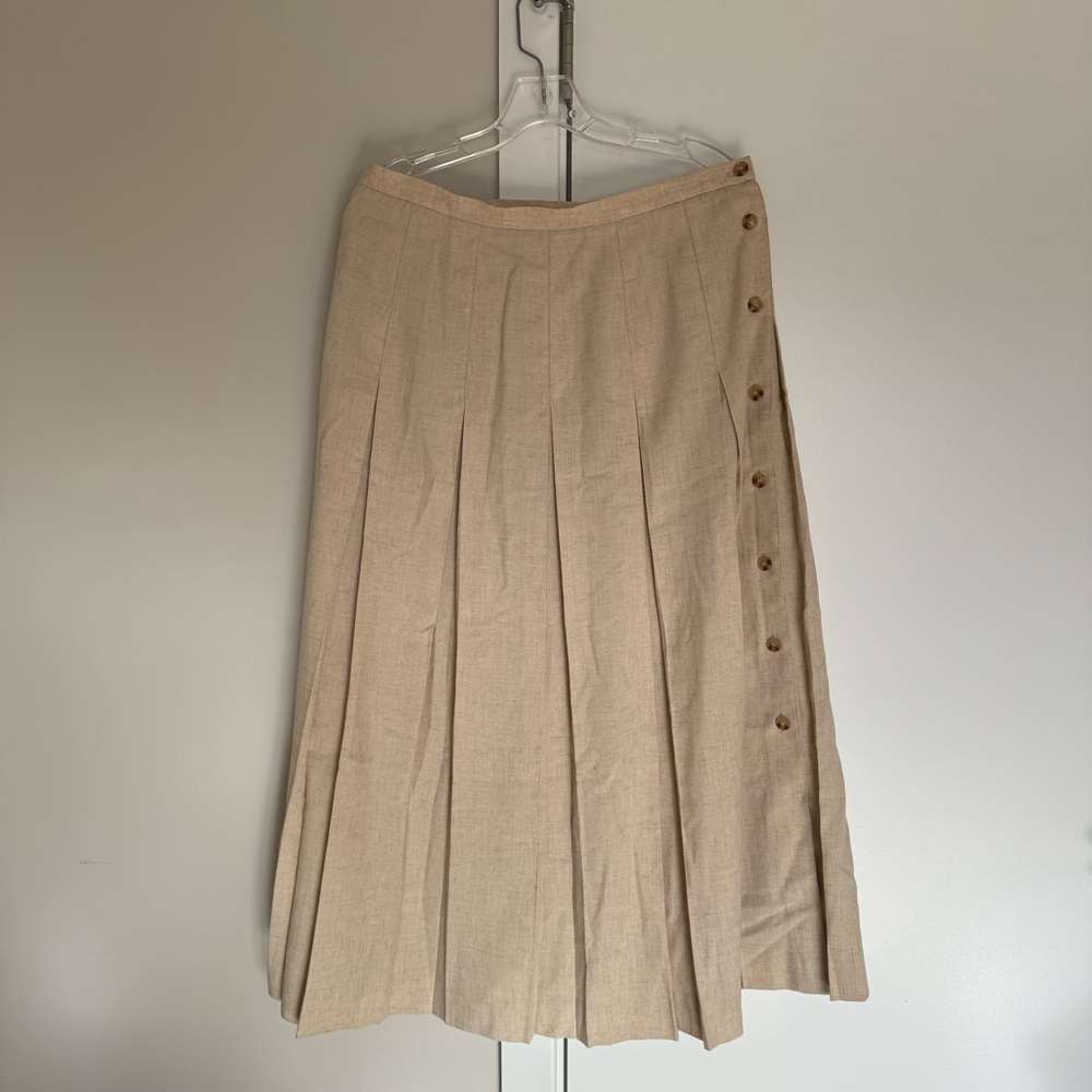 ORVIS Pleated Skirt with Side Buttons Sz 14